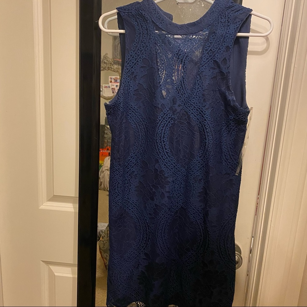 Navy Lace Mini Dress